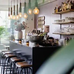 Retro Family Diner with Large Men