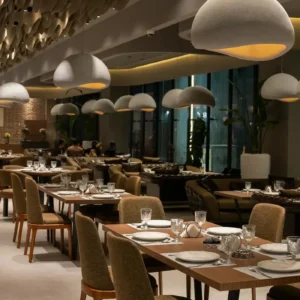 Retro Family Diner with Large Men