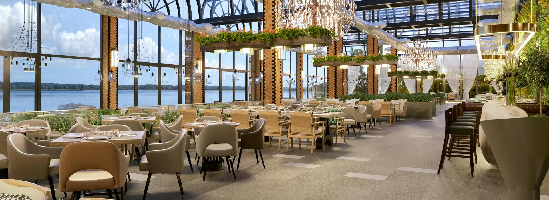 Upscale Restaurant with Open Kitchen